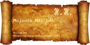 Mojzsis Máté névjegykártya